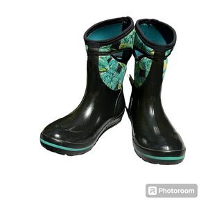 Bogs Rosi Mid Plims Black Floral Rain Boot Waterproof Warm Winter Snow Apparel